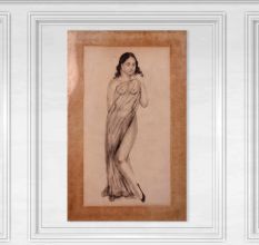Fine Pencil Sketch Lady Painting from British for Decoration
