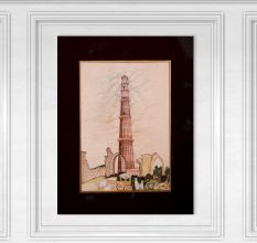 Fine Paper Painting of Qutab Minar for Home Decoration