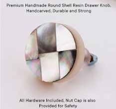 Handmade Round Shell Resin Drawer Knob