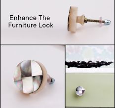 Handmade Round Shell Resin Drawer Knob