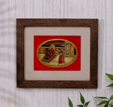 Indian Camel Bone Hand Painting of Traditional Mughal Art