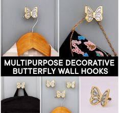 Modern Mother of Pearl and Brass Butterfly Wall Hook