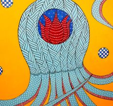 Adorable Octopus Acrylic Archival Canvas Painting for Hanging