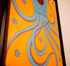 Adorable Octopus Acrylic Archival Canvas Painting for Hanging