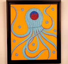 Adorable Octopus Acrylic Archival Canvas Painting for Hanging