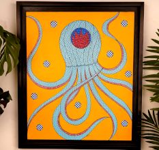 Adorable Octopus Acrylic Archival Canvas Painting for Hanging