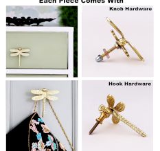 Modern Golden Dragonfly Premium Metal Wall Hook in Set of 3