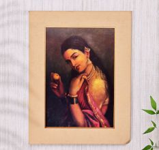 Used Paper Print of Woman by Raja Ravi Verma for Hanging
