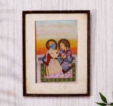 Unique Paper Painting of Radha Krishna from Rajasthan