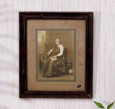 Vintage Photograph of Maharani in Wooden Frame for Decor