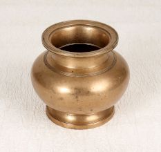 Elegant Brown Handcrafted Holy Water Pot Made of Brass