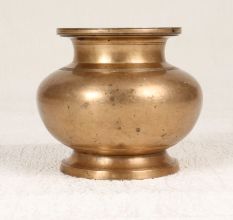 Elegant Brown Handcrafted Holy Water Pot Made of Brass
