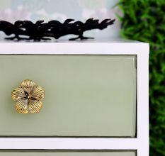 Decorative Golden Flower Aluminium Drawer Knob