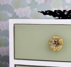 Decorative Golden Flower Aluminium Drawer Knob