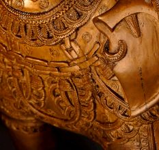 Indian Handcrafted Brass Elephant Statue in Pair for Decoration