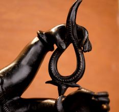 Dark Finish Dancing Lord Ganesha Brass Statue for Prayer Room