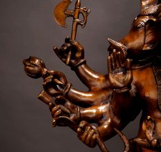 Standing Handmade Lord Ganesha Brass Statue for Home Decor