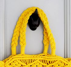 Modern Decorative Black Fox Face Iron Wall Hooks-3 Pieces