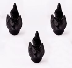 Modern Decorative Black Fox Face Iron Wall Hooks-3 Pieces