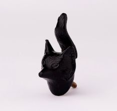 Modern Decorative Black Fox Face Iron Wall Hooks-3 Pieces