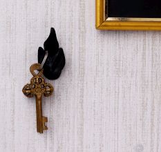 Modern Decorative Black Fox Face Iron Wall Hooks-3 Pieces