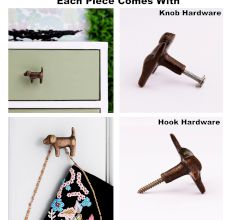Decorative Modern Antique Puppy Iron Wall Hooks-3 Pieces