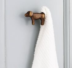 Decorative Modern Antique Puppy Iron Wall Hooks-3 Pieces
