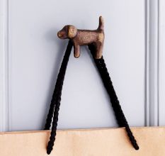 Decorative Modern Antique Puppy Iron Wall Hooks-3 Pieces