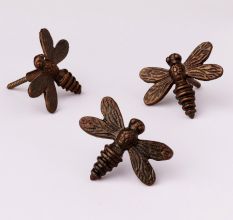 Modern Handmade Antique Honey Bee Iron Wall Hooks-3 Pieces