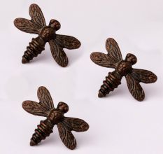 Modern Handmade Antique Honey Bee Iron Wall Hooks-3 Pieces