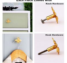 Modern Bee Aluminum Wall Hooks In Golden Finish