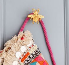 Modern Bee Aluminum Wall Hooks In Golden Finish