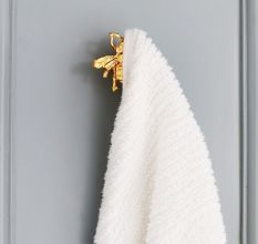 Modern Bee Aluminum Wall Hooks In Golden Finish