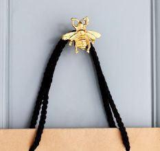 Modern Bee Aluminum Wall Hooks In Golden Finish