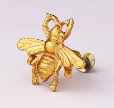 Modern Bee Aluminum Wall Hooks In Golden Finish