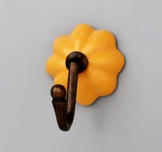 Multicolor Decorative Melon Ceramic Wall Hooks-Pack of 3