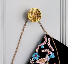Modern Antique Golden Aluminium Wall Hooks-3 Pieces