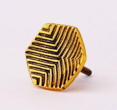 Modern Antique Golden Aluminium Wall Hooks-3 Pieces