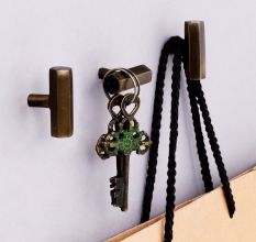 Modern Antique Hexa Gilli Iron Wall Hooks-3 Pieces