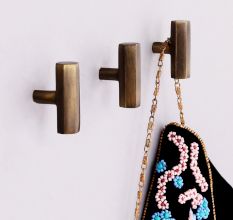 Modern Antique Hexa Gilli Iron Wall Hooks-3 Pieces