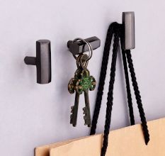 Modern Grey Hexa Gilli Iron Wall Hooks-3 Pieces