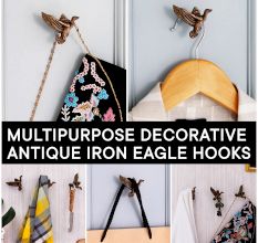 Handmade Modern Antique Iron Eagle Wall Hooks- 3 Pieces