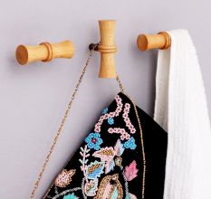 Handmade Natural Wooden T-Bar Wall Hooks-3 Pieces