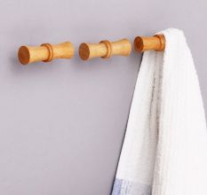 Handmade Natural Wooden T-Bar Wall Hooks-3 Pieces