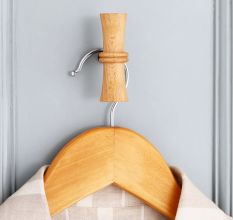 Handmade Natural Wooden T-Bar Wall Hooks-3 Pieces
