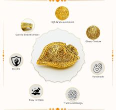 Designer Golden Aluminium Diwali Diya For Mandir Decoration