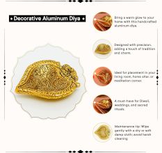 Designer Golden Aluminium Diwali Diya For Mandir Decoration