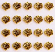 Handmade Golden Aluminium Ganpati on Leaf Shape Diwali Diya