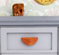 Modern Natural Wooden Door Handles (Medium Size) Pack of 2 Pieces (4 Inch)