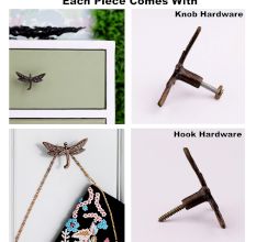 Handmade Modern Antique Dragonfly Iron Wall Hooks Pack of 3 Pieces